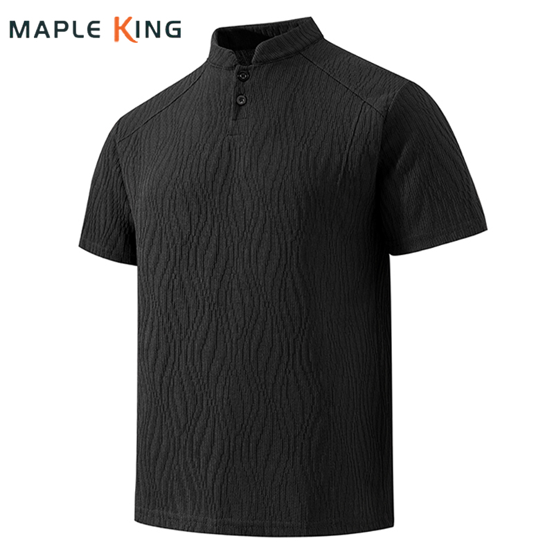 Golf Tees - Camisa Henley Masculina con Textura de